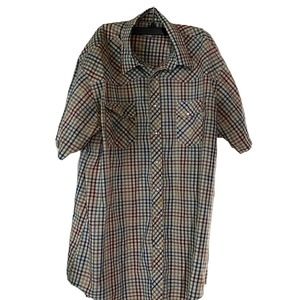 Wrangler Wrancher  Pearl Snap Western Shirt- Mens XXL 2XL Short Sleeve